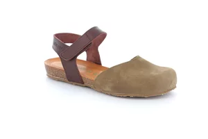 SAPP sandal with hook-and-loop closure SB1351 - oliva marrone