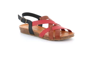 Sandal with crossed leather bands SB1354 - nero multi