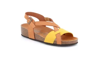 Leather sandal with crossed bands SB1357 - cuoio