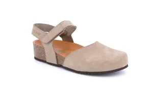 Sandal with toe closure and hook-and-loop closure SB1358 - taupe