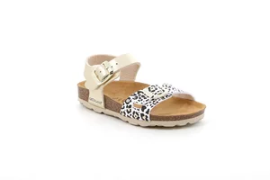 Sandale mit Leopardenmuster aus Lackleder SB1525 - platino multi