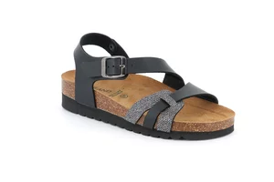 Sandal with dual-material sandal SB1758 - black