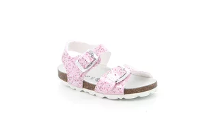 Sandaletto in vernice glitterata | ARIA SB1789 - rosa bianco