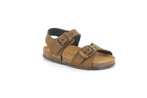 First steps sandal with double buckle | AFRE SB1800 - testa di moro