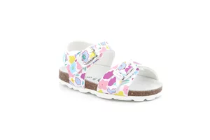 First step cork sandal | ARIA SB2104 - bianco multi