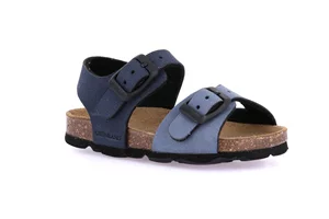 Sandaletto con strappo bicolor | ARIA SB2113 - jeans blu