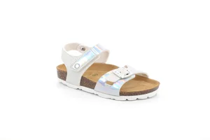 Sandals with iridescent buckles | LUCE SB2126 - white