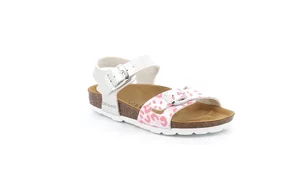 Girl's sandal with leopard motif | LUCE SB2155 - perla multi