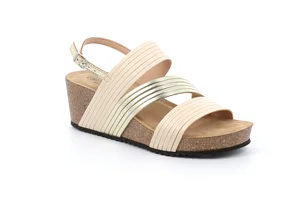 Cork sandal with three bands | ERSI SB2283 - beige