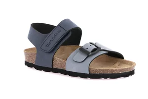 Sandal with bicolor hook-and-loop SB2408 - jeans blu