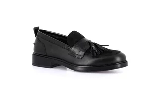 Mocassino da donna in vera pelle | AFFE SC2143 - nero