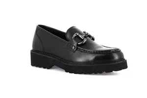 Women's moccasin in genuine leather | AURE SC4224 - black