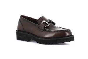 Women's moccasin in genuine leather | AURE SC4224 - testa di moro