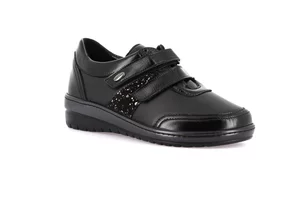 Comfort shoe in stretch material with double velcro closure | NILE SC5388 - black