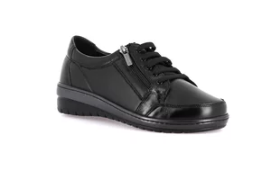 Total black stretch shoe with side zip | NILE SC5399 - black