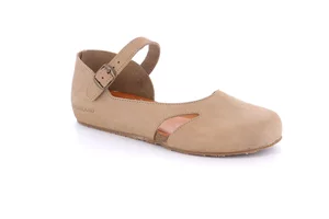 Leather ballerina sandal SC6240 - taupe