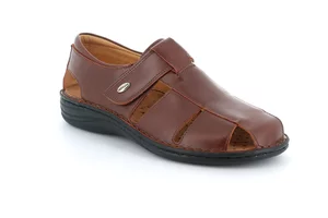 Men's leather sandal | LINO SE0015 - cioccolato