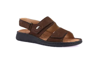 Sandal for man with triple hook-and-loop closure | LEPP SE0699 - mogano