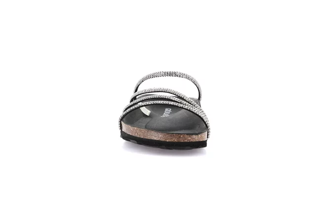 Minimal slipper with glitter | SARA CB0058 - BLACK | Grünland