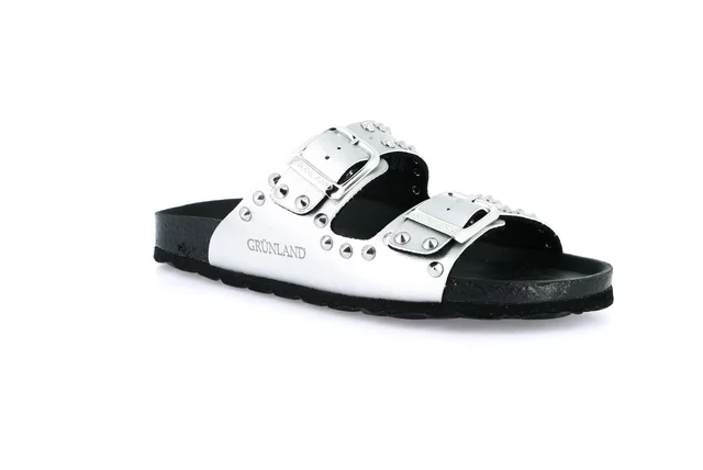 Ciabatta con borchie | SARA CB0737 - argento