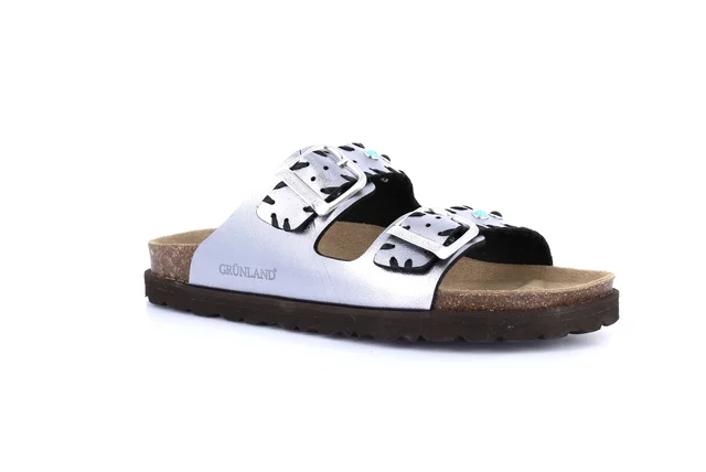 Ciabatta metallizzata in sughero naturale | SASA CB0749 - antracite