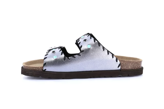 Ciabatta metallizzata in sughero naturale | SASA CB0749 - ANTRACITE | Grünland