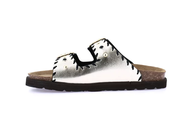 Ciabatta metallizzata in sughero naturale | SASA CB0749 - PLATINO | Grünland