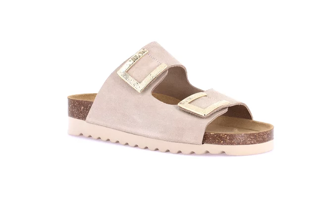 Ciabatta in sughero naturale con maxi fibbie | HOLA CB0771 - beige