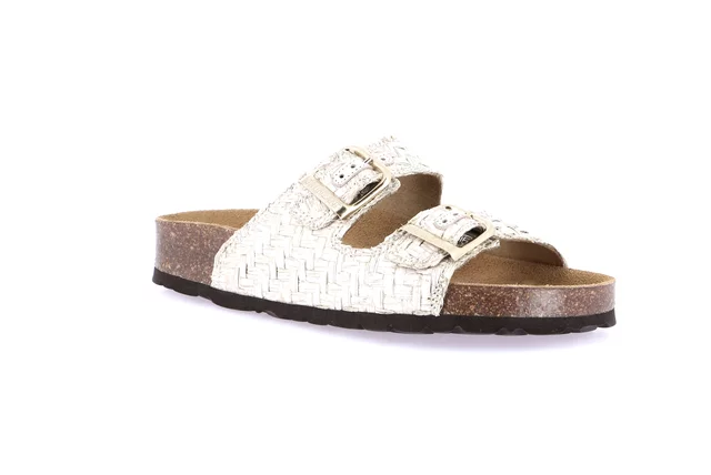 Ciabatta in rafia intrecciata | ENNY CB0774 - corda