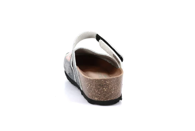 Ciabatta floreale con punta chiusa | LEFT CB0785 - NERO | Grünland