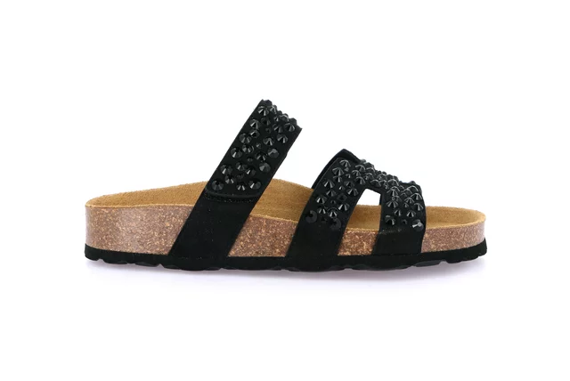 "H" Slipper with adjustable band | ENNY CB0814 - BLACK | Grünland