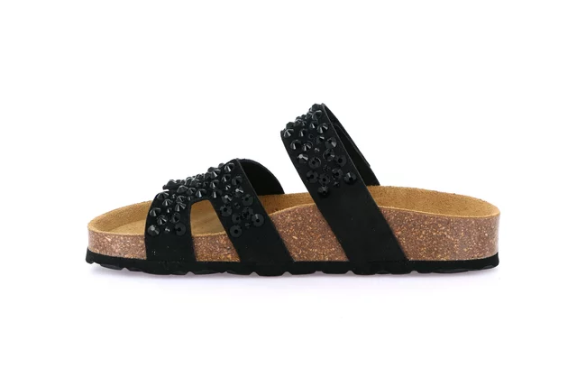 "H" Slipper with adjustable band | ENNY CB0814 - BLACK | Grünland