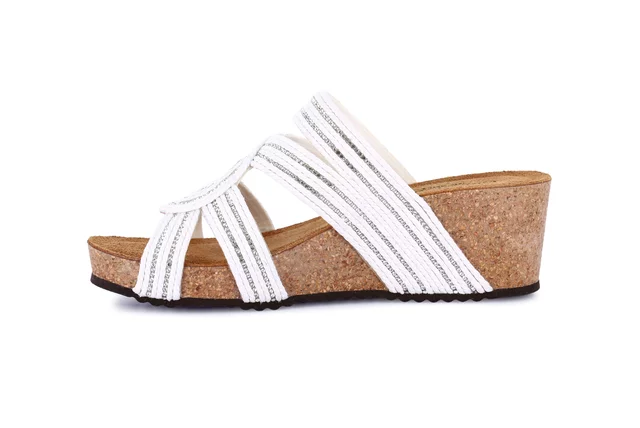 Ciabatta con zeppa in sughero | ERSI CB0819 - BIANCO | Grünland