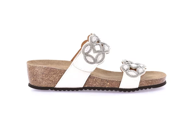 Cork slipper with light wedge | MEMI CB0828 - WHITE | Grünland