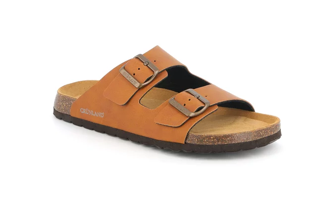 Double Buckle Slipper with Re-Soft footbed | BOBO CB0974 - cuoio