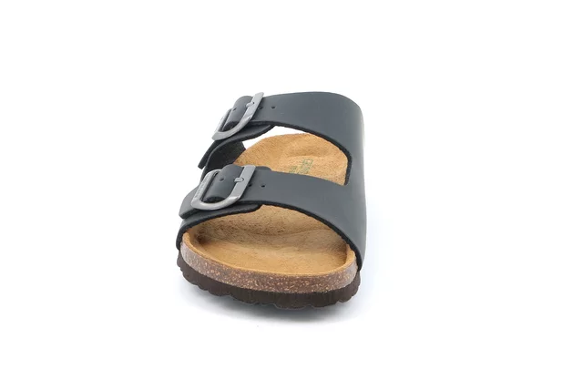 Double Buckle Slipper with Re-Soft footbed | BOBO CB0974 - BLACK | Grünland