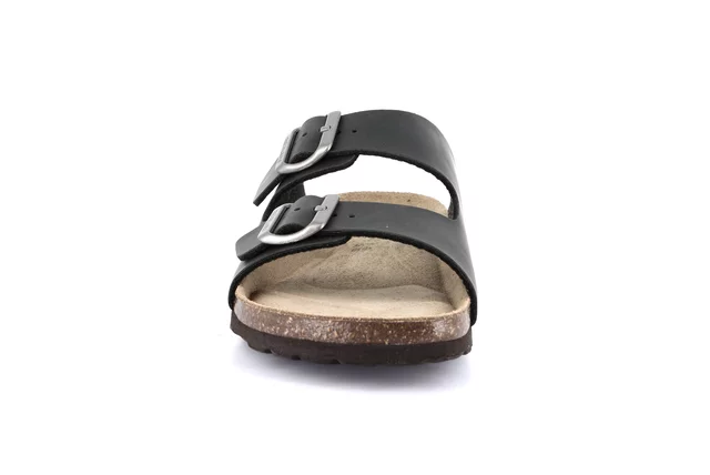 Double Buckle Slipper with Re-Soft footbed | BOBO CB0974 - BLACK | Grünland