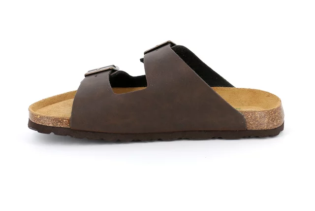 Double Buckle Slipper with Re-Soft footbed | BOBO CB0974 - TESTA DI MORO | Grünland