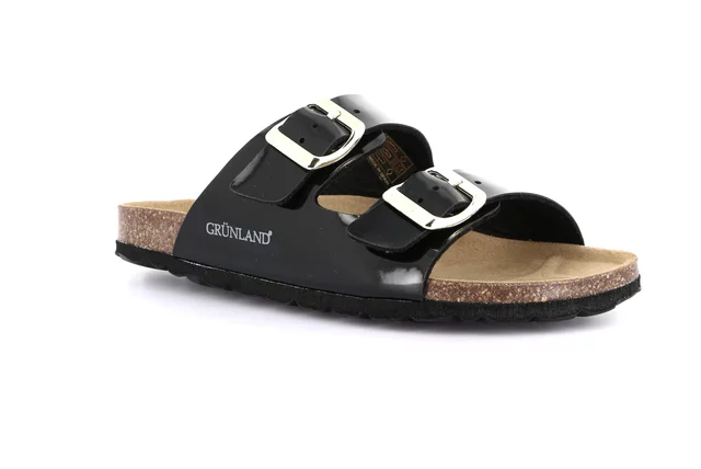 Slipper mit doppelter Schnalle | LUCE CB1462 - schwarz