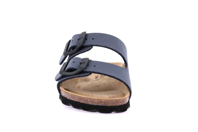 Double buckle slipper for children | LUCE CB1537 - BLUE | Grünland Junior