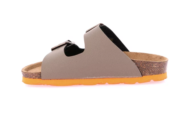 Double buckle slipper for children | LUCE CB1537 - TORTORA-ARANCIO | Grünland Junior