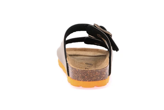 Double buckle slipper for children | LUCE CB1537 - TORTORA-ARANCIO | Grünland Junior