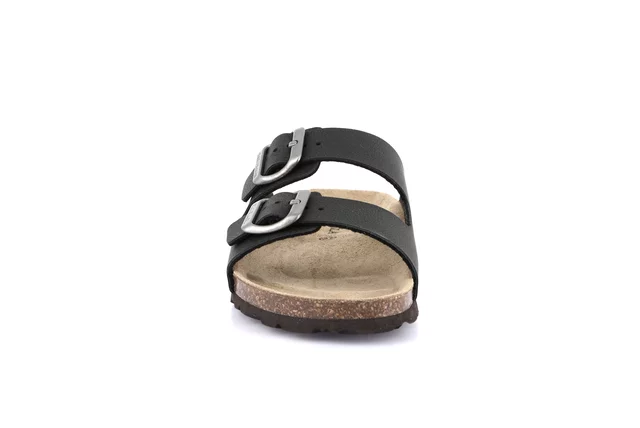 Double buckle slipper | SARA CB1557 - BLACK | Grünland