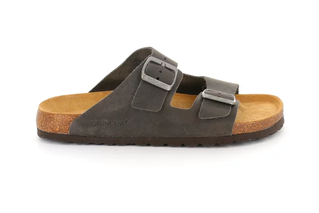 Double band slipper with metal-free buckles | BOBO CB1631 - ANTRACITE | Grünland