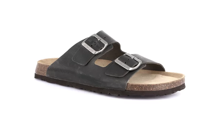 Double band slipper with metal-free buckles | BOBO CB1631 - ANTRACITE | Grünland