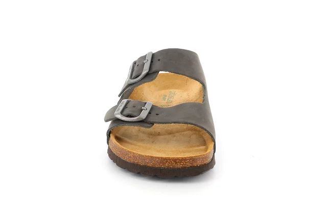 Doppelband-Sandale mit metallfreien Schnallen | BOBO CB1631 - ANTRACITE | Grünland