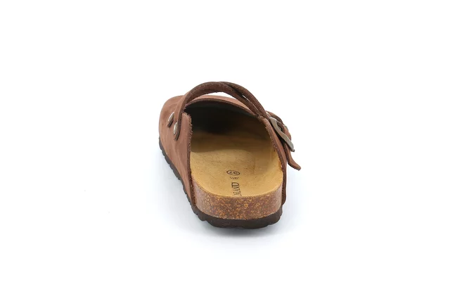 Leather closed toe slipper | SARA CB1684 - BROWN | Grünland