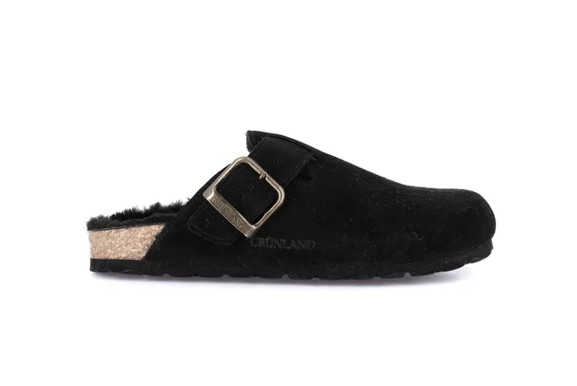 Suede slipper | SARA CB2000 - BLACK | Grünland