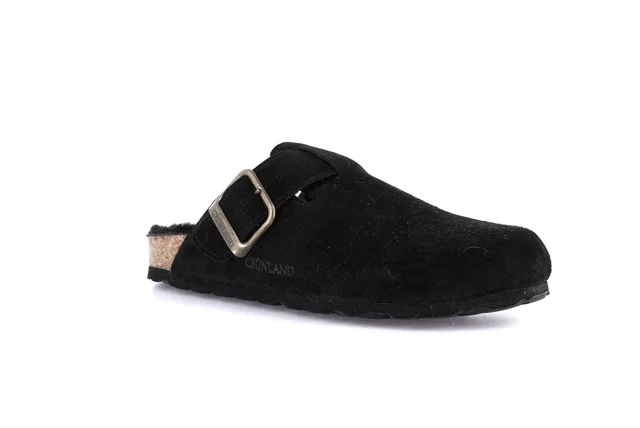 Suede slipper | SARA CB2000 - BLACK | Grünland