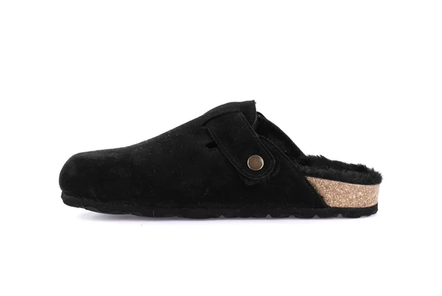 Suede slipper | SARA CB2000 - BLACK | Grünland